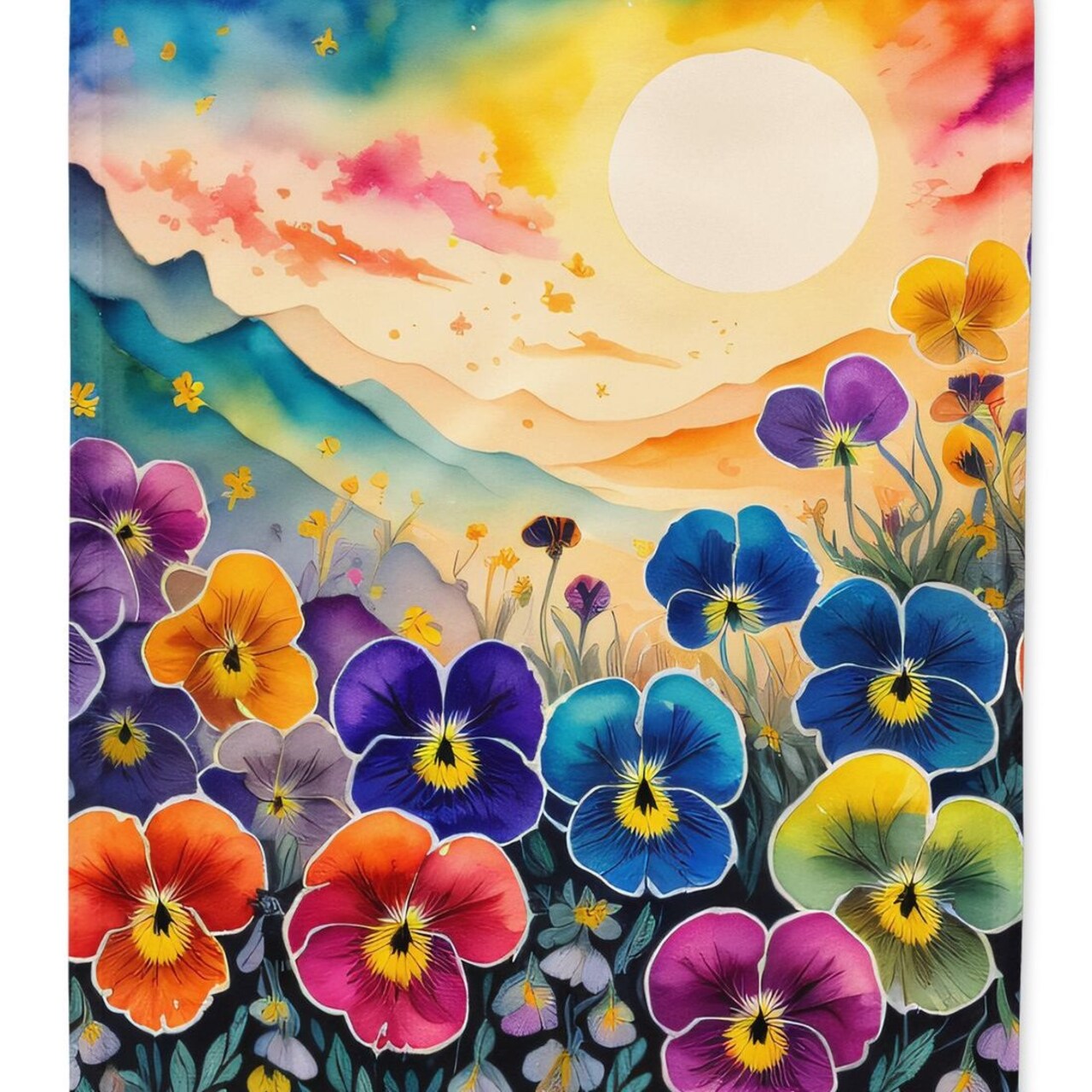 Edge Collections - 11 1/4" X 15 1/2" - Multicolor - Garden Pansies In Color Decorative Yard Flag - 1 Piece